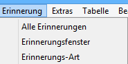 1. Erinnerungsfenster öffnen