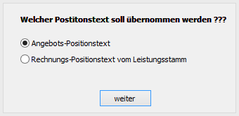 1. Positionstext Auswählen