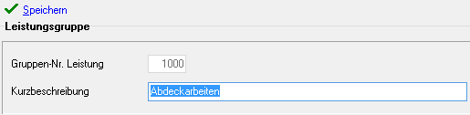 1. Leistungsgruppendaten eintragen
