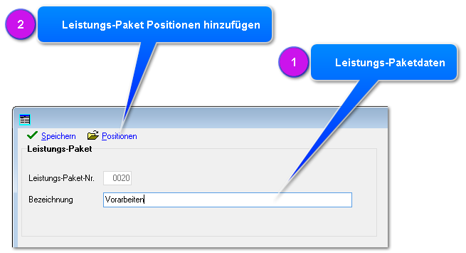 Leistungspaket bearbeiten