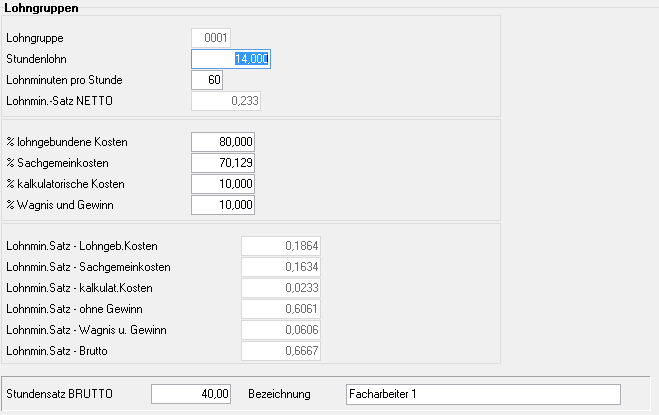 1. Lohngruppendaten eintragen