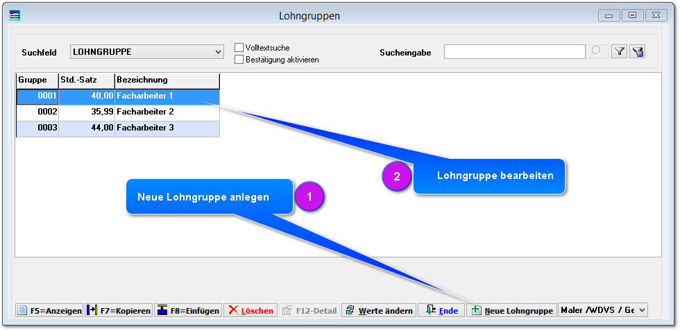 Lohngruppenliste