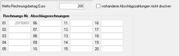 1. Weitere Abschlagsrechnung